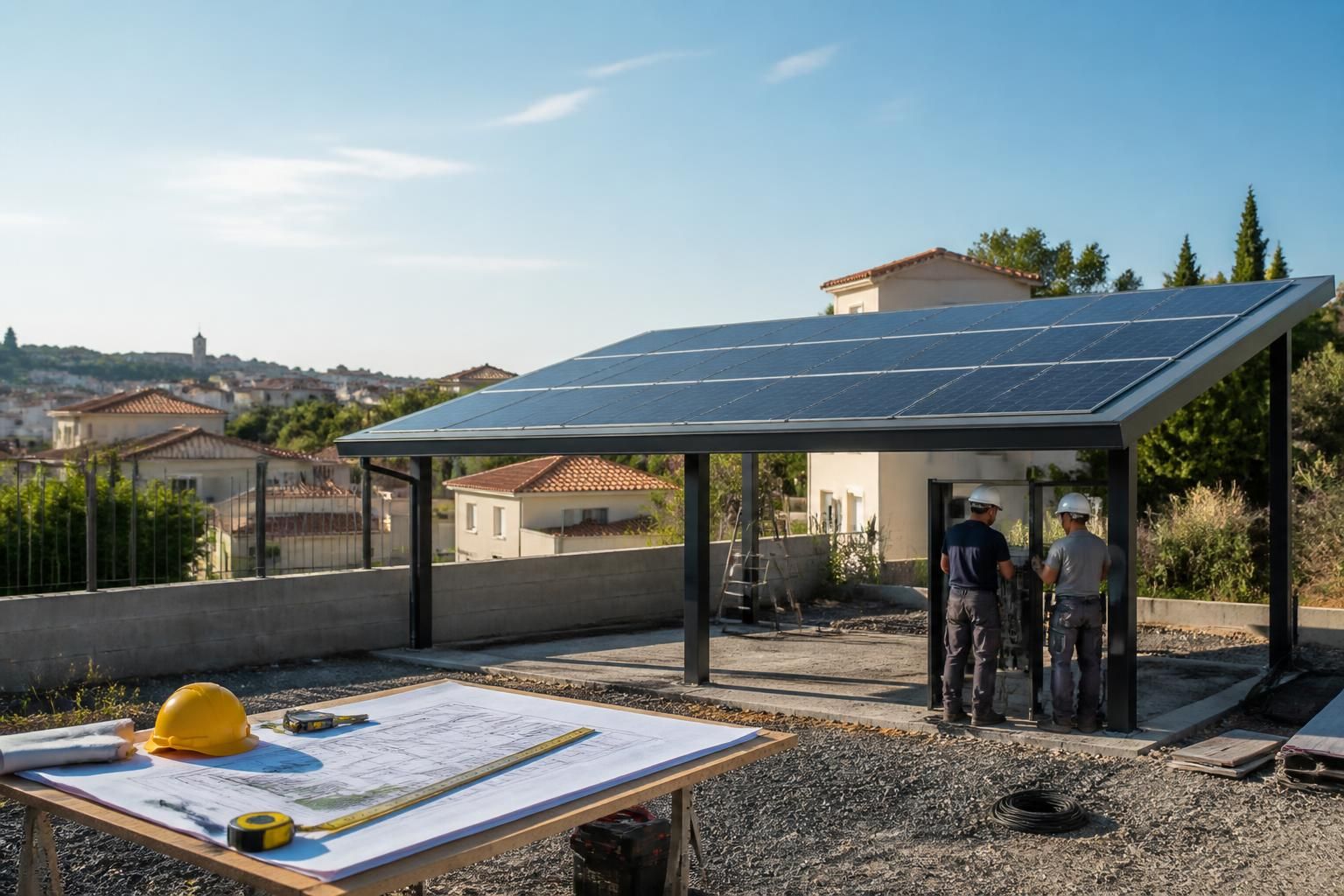Carport solaire à béziers : quelles démarches entreprendre avant le début des travaux