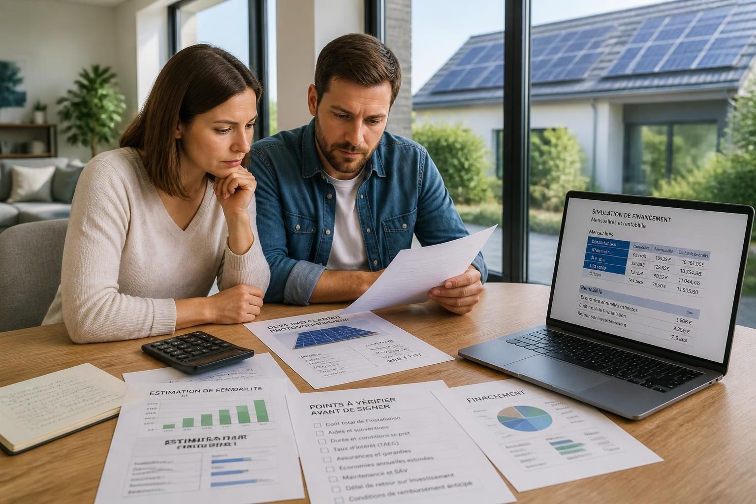 Crédit panneaux solaires : mensualités, rentabilité et points essentiels à vérifier avant de signer