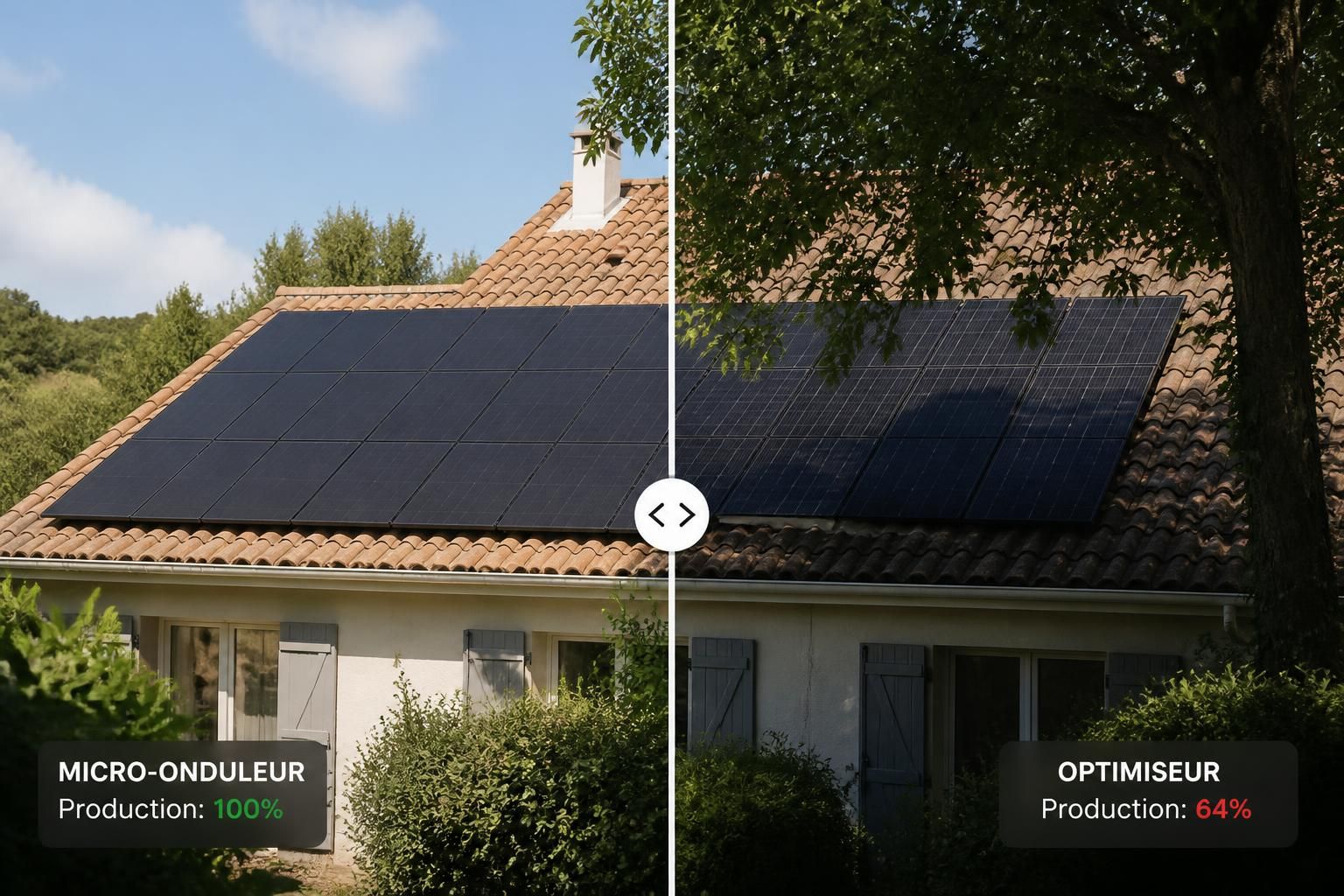 découvrez comment choisir entre micro-onduleur et optimiseur pour maximiser la performance de votre installation solaire sur une toiture partiellement ombragée.