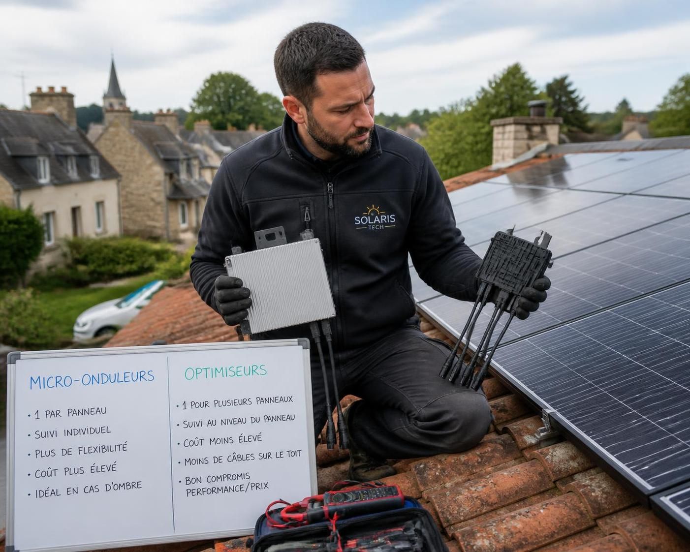 découvrez comment choisir entre micro-onduleur et optimiseur pour optimiser la performance de votre installation solaire sur une toiture partiellement ombragée.