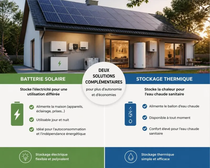 découvrez comment choisir entre une batterie solaire et un chauffe-eau programmé pour maximiser votre autoconsommation d'énergie et réduire vos factures.