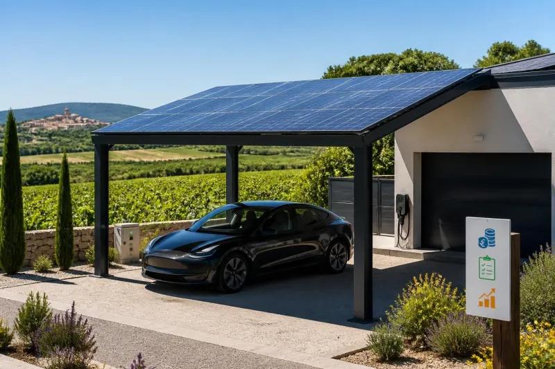 Carport solaire dans l’hérault : quel prix, quelles autorisations et quelle rentabilité réelle en 2026 ?