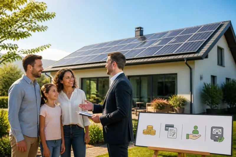 Financement de panneaux solaires : quelles options entre apport, crédit, aides et autoconsommation progressive