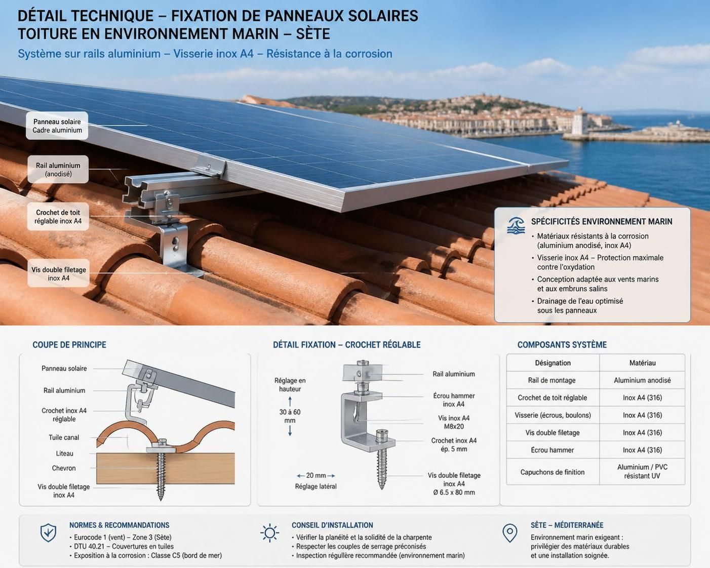 découvrez comment optimiser l'installation de panneaux solaires à sète en tenant compte du vent marin pour maximiser votre autoconsommation énergétique et la durabilité de votre toiture.